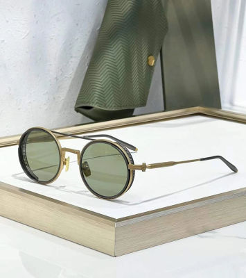 Gafas de Sol Koni Vintage de Moda de Lujo AKS-505, Gafas Punk de Titanio Puro, Estilo Retro Redondo Pequeño, Unisex, Alta Calidad A+