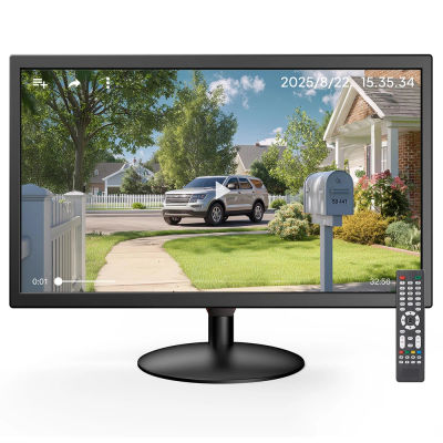 Monitor de escritorio Eyoyo de 21.5 pulgadas con pantalla LED Full HD de 1920 x 1080 píxeles y 75 Hz, con puertos HDMI, VGA, AV, BNC y USB, altavoces integrados, pantalla para ordenador y monitor de