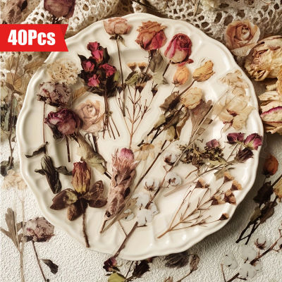 40 Uds. De pegatinas de plantas rosas para mascotas, pegatinas decorativas para álbum de recortes de flores y hojas, artículos de papelería para diario, materiales para planificador de diario basura