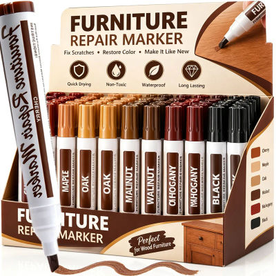 Kit de Reparación de Arañazos en Madera para Muebles, Pisos, Mesas, Escritorios, Pintura para Grano, Marcadores de Retoque, Tratamientos Impermeables para Paredes