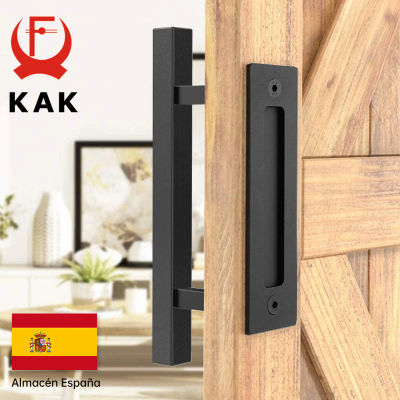 KAK-manija de puerta corrediza de Granero de 12 pulgadas, juego de herrajes al ras para gabinete, manija de puerta de madera, herrajes para manija de muebles de puerta Interior