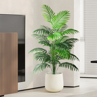 Palmera falsa grande de 90-180cm, plantas tropicales artificiales, hojas de Monstera de plástico, follaje grande de olivo para decoración del jardín del hogar