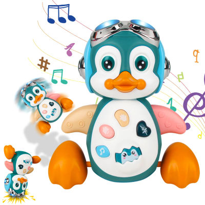 Juguetes para gatear para bebés, pingüino Musical, juguetes de baile para caminar en movimiento con luz, desarrollo interactivo para niños pequeños, regalo para el tiempo de la barriga