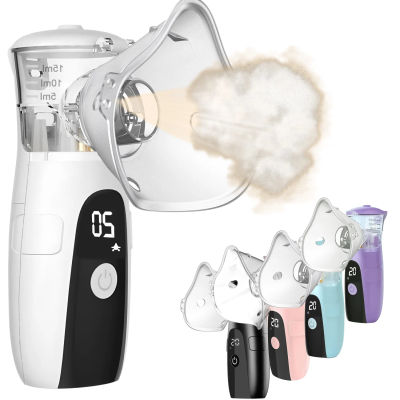 Nebulizador Portátil de Mano con Autolimpieza, Atomizador de Malla, Inhalador Silencioso para Adultos, Niños y Bebés