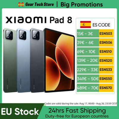 XIAOMI Pad 8 - Tablet de 11.2 Pulgadas y 3.2K (Snapdragon 8s Gen 4, Batería de 9200 mAh, Cargador No Incluido), Versión Europea