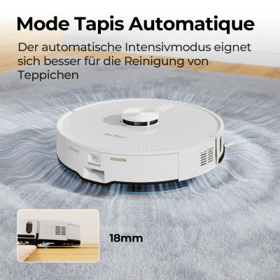 Robot Aspirador y Fregador 2 en 1 con Autovaciado Redkey -R10 - Succión de 4000Pa, Navegación LiDAR, Bolsa de Polvo Grande, Manos Libres, 180min de Autonomía