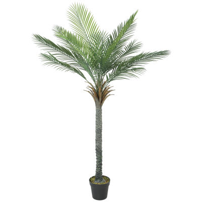 HOMCOM Planta Artificial Decorativa 180 cm Palmera Artificial con Maceta y Hojas para Interior Hogar Salón Oficina Verde