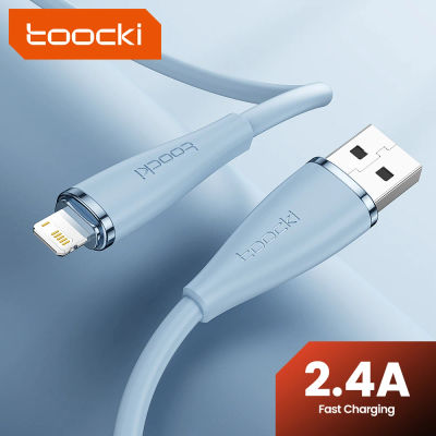 Toocki-Cable USB 2.4A para iPhone, Cable de carga rápida de TPE suave para Airpods iPhone 14, 13, 12, 11 Pro Max X Plus, Mini Cable de datos para iPad