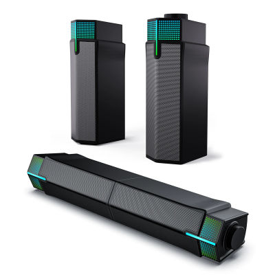 Jeecoo M20 Altavoces Bluetooth para computadora para monitor de escritorio de PC, con cable alimentado por USB, combina/separarse para personalizar su escritorio
