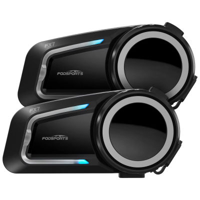 2 Auriculares Bluetooth para Casco de Motocicleta Fodsports FX7, Intercomunicador para 10 Motociclistas, 2000M, FM, BT5.4