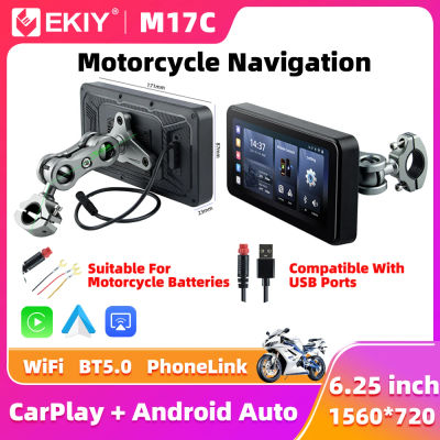 EKIY 6,25 "inalámbrico CarPlay Moto Android Auto portátil Digital motocicleta salpicadero GPS navegación pantalla TPMS Monitor