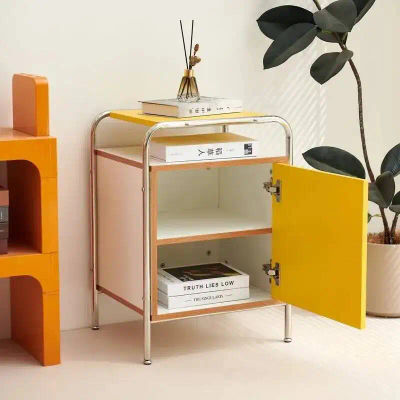 Mueble de Almacenamiento Estilo Ins, Gabinete Auxiliar Sencillo para Mesita de Noche, Pequeño Armario Coreano, Estante Moderno de Almacenamiento