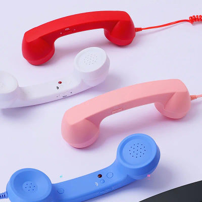 Auricular de Teléfono Retro de 3.5mm/Tipo-C, Auricular de Teléfono con Protección Contra la Radiación, Receptor de Teléfono Celular con Micrófono, para Teléfonos Celulares, Smartphones