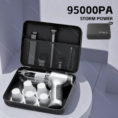 Aspiradora portátil inalámbrica de 95000Pa, aspiradora de coche, Mini aspiradora de mano para el hogar, limpieza de teclado de escritorio, limpiador inalámbrico