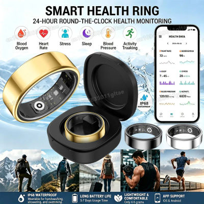 Nuevo Anillo Inteligente con Monitor de Ritmo Cardíaco, Presión Arterial, Sueño, Control de Cámara por Gestos, Resistente al Agua, para Hombres y Mujeres, Regalo Smartring R12