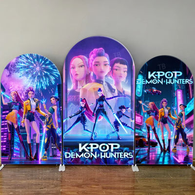 Fondo de Fotografía Kpop Demon Hunter para Decoración de Fiesta de Cumpleaños de Niñas, Baby Shower, Escenario y Pared