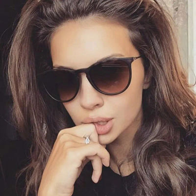 Gafas de sol de moda para mujer, gafas de sol redondas de Metal con forma de ojo de gato, gafas de lujo para compras de ocio para viajes de fiesta