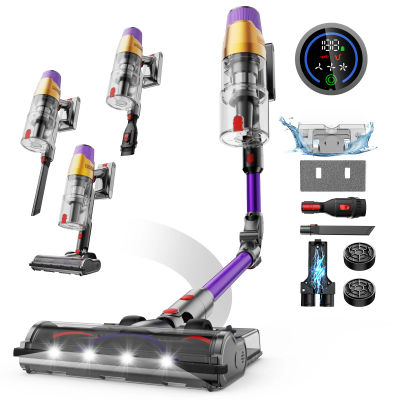 Aspiradora Inalámbrica Linkifly A12, 48 kPa/550 W/70 min/8 en 1, Pantalla Táctil, Plegable, LED, 1.5 L, para Pelo de Mascotas