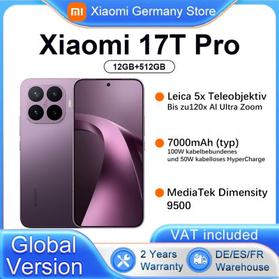 Versión Global Xiaomi 17T Pro, Pantalla de 6.83 Pulgadas y 144 Hz, 7000 mAh, Carga Rápida de 100 W, Teleobjetivo Leica 5x, Leica Live Moment, MediaTek Dimensity 9500, Teléfono Inteligente 5G
