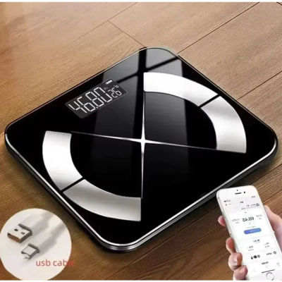 Báscula de Grasa Corporal Bluetooth, Báscula Digital Inteligente para Baño, Báscula Inalámbrica Recargable por USB, Báscula con Aplicación para Smartphone