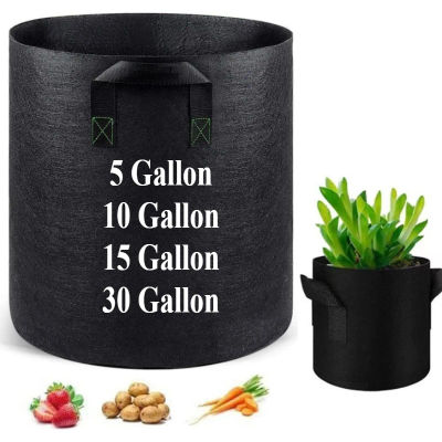 Bolsas de cultivo de plantas con capacidad disponible, bolsas de cultivo no tejidas gruesas con asas, macetas de tela de aireación, 5/10/15/30 galones, 2/4 Uds.