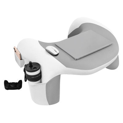 Almohada de escritorio suave para ordenador portátil, almohada de lectura para juegos, almohada de regazo definitiva con bolsillo portavasos para cama, sofá, suelo, coche