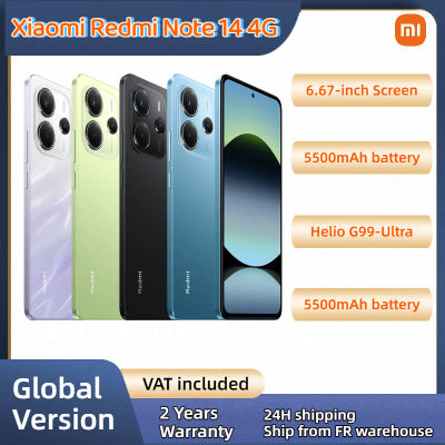 Versión Global Xiaomi Redmi Note 14 MTK Helio G99-Ultra 108MP 6.67" AMOLED 120Hz 5500mAh Carga Rápida de 33W con Altavoces Duales