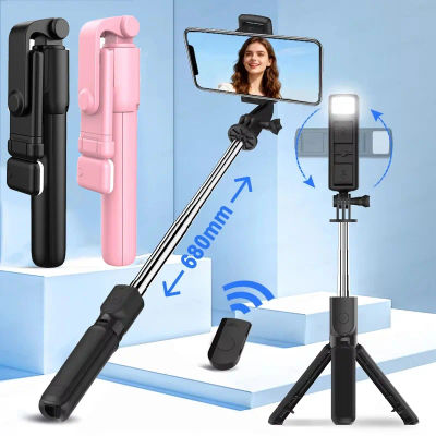 Trípode para selfies con control remoto Bluetooth, soporte para teléfono con luz LED de belleza para transmisión en vivo