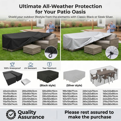 Funda para Silla de Patio Tamaño 230 – Funda Resistente para Sofá y Mesa 210, Anti-UV y Antipolvo para Muebles de Jardín