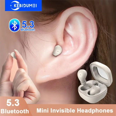 Mini auriculares invisibles Bluetooth 5,3, auriculares intrauditivos inalámbricos TWS, auriculares estéreo HIFI con reducción de ruido para iPhone