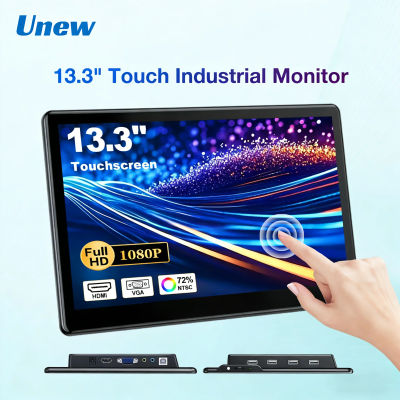 Monitor LCD Portátil Unew de 13.3 Pulgadas con Pantalla Táctil, Resolución 1920x1080, Panel IPS, Altavoz, Entrada HDMI/Tipo-C para Laptop, DVI