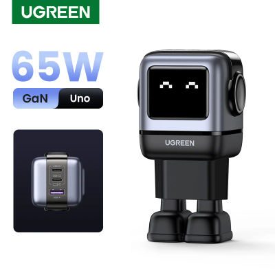 【Enchufe KR】UGREEN 65W GaN cargador Robot diseño QC 4,0 3,0 PPS para Macbook Air portátil tableta iPhone16 15 14 Pro PD cargador USB rápido