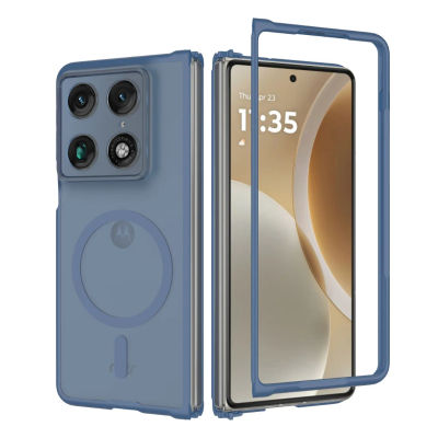 Funda Magnética para Teléfono con Acabado Mate Transparente para Motorola Razr Fold 70 60 50 Ultra, Compatible con Cargador Inalámbrico Magsafe, Protectora