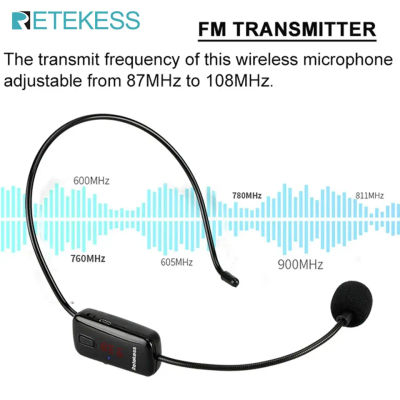 RETEKESS TR503 micrófono inalámbrico condensador auriculares megáfono Radio micrófono FM 87-108MHz para altavoz guía de reuniones de enseñanza