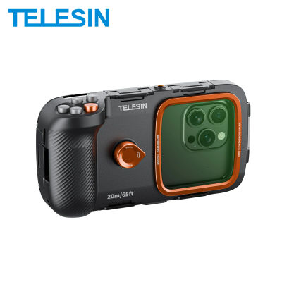 TELESIN - Empuñadura para Teléfono Móvil para Fotografía Subacuática, Carcasa Impermeable para Teléfono, Accesorio de Grabación Subacuática, Control Remoto para Teléfono Inteligente