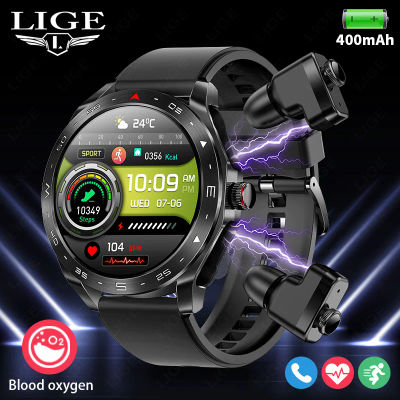 LIGE-reloj inteligente con auriculares Bluetooth para hombre y mujer, accesorio de pulsera resistente al agua con Pantalla AMOLED, seguimiento de música y deporte