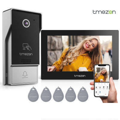 Sistema de videoportero de 7 pulgadas, monitor inalámbrico WIFI de 4 hilos, cámara de videoportero 1080P para el hogar, timbre con tarjeta, desbloqueo Tuya