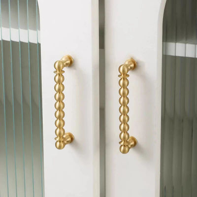 Tiradores de latón para gabinetes, herrajes de cobre para muebles, pomos redondos para cajones, tiradores largos antiguos para armarios, manijas para puertas de cocina.