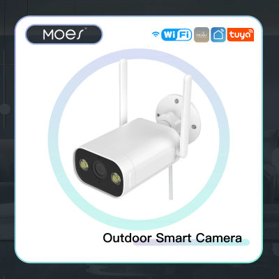 MOES WiFi cámara inteligente para exteriores HD 3MP sonido detección de movimiento visión nocturna a todo Color impermeable Audio bidireccional Monitor de seguridad