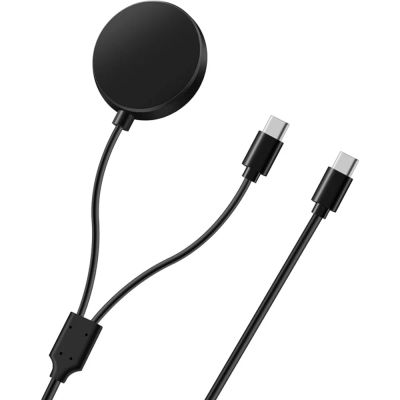 Cargador 2 en 1 para Samsung Galaxy Watch 7/6/5/5 Pro USB-C cargador de smartwatch y teléfono inteligente cable base de carga de repuesto