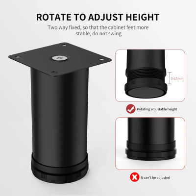 Paquete de 4 patas ajustables para muebles de acero inoxidable de 5-30 cm, para gabinete, mesa, sofá