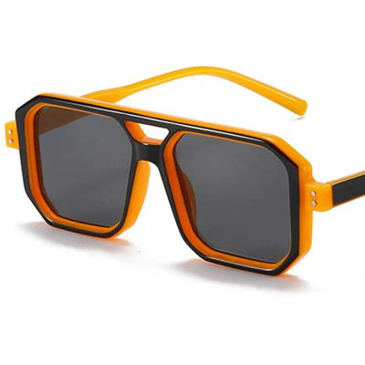 Gafas de sol de Color caramelo, gafas de sol Unisex de doble haz, gafas Anti-UV, gafas cuadradas con personalidad, simplicidad Google
