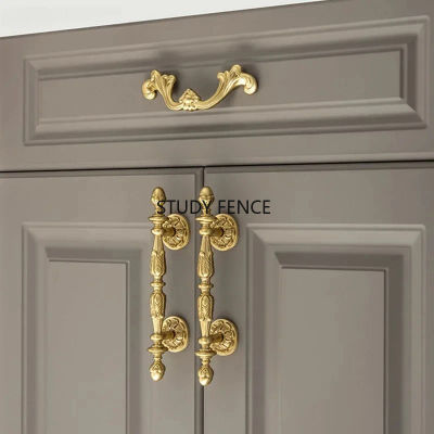Manija de muebles de Metal francés, puerta de armario de habitación/manija de cajón, manija de muebles de cocina, accesorios de Hardware para el hogar, 1 ud.