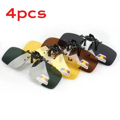 4 clips polarizados para gafas de sol, clip para gafas de visión nocturna, lentes UV400 para exteriores, clips de sol definidos para conducir