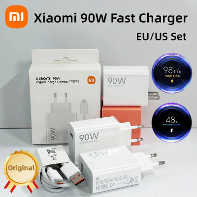 Cargador Original Xiaomi de 90W 45W, Carga Turbo Rápida, Adaptador EU, Cable Tipo C para Xiaomi 15 17 Ultra 14 13 Redmi 15 Poco F8 Ultra F7