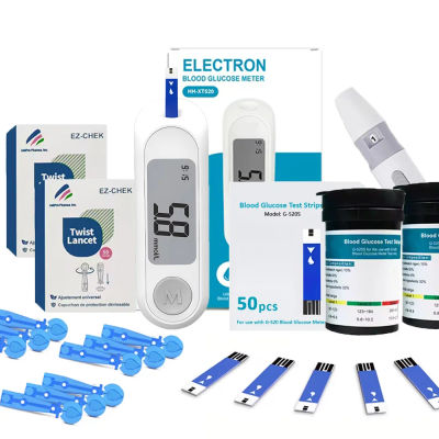 Medidor de Glucosa en Sangre, 50/100 Tiras Reactivas, Lancetas, Monitor Digital de Diabetes, Kit Completo de Prueba de Azúcar en Sangre, Glucómetro