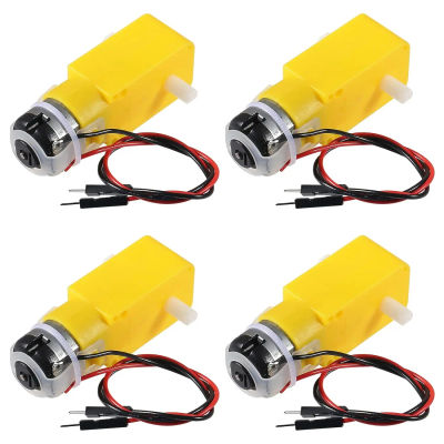 4 Uds TT Motor Dual DC 3-6V Motor de caja de cambios relación de 200RPM 1:48 Motor de eje con cable de 2,54mm para Arduino DIY Robot de coche inteligente
