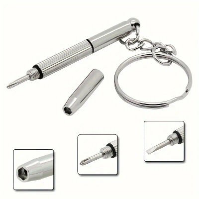 Mini destornilladores para gafas de mano, kits de reparación de gafas 3 en 1, juego de destornilladores multifunción para gafas de sol y reloj con llavero
