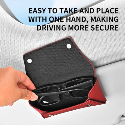 Estuche para Gafas de Sol para Auto, Caja de Almacenamiento para Gafas de Sol para Vehículo, Soporte para Gafas de Visera, Caja Multifuncional para Tarjetas y Boletos