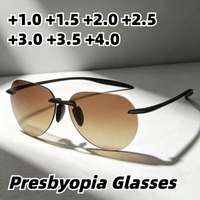 Gafas de Sol Bifocales Estilo Rana Ultraligeras TR90 2026 para Hombre, Gafas de Lectura Anti-UV a la Moda +1.0 a +4.0